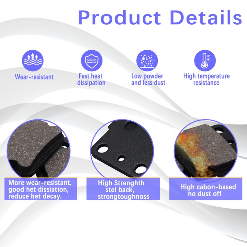 cyleto 400ex Brake Pads For Honda TRX400X TRX 400X 2009-2014 / TRX400EX TRX 400EX Sportrax 400 2001-2008 / TRX400 EX Fourtrax 1999 2000 / TRX300EX Fourtrax 300 1993-2008 / TRX250X 1987-1992 Front and Rear - Image 4
